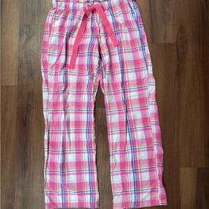 Old Navy Pink and White Plaid Kids Pajama Bottoms